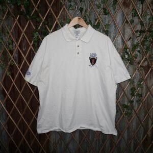 XXXL - Vintage Y2K D day war memorial 2000s embroidered polo